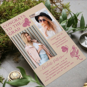 Convite Festa de formatura de Fotografia da Borboleta Rosa