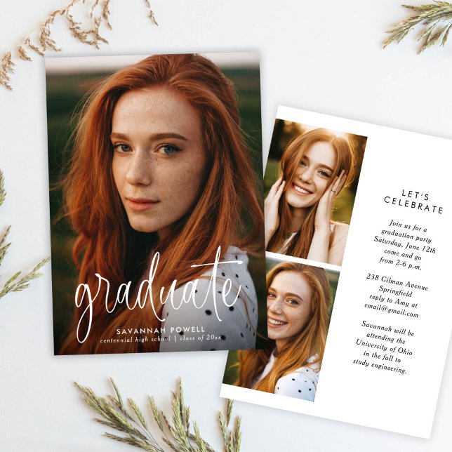 Convite Festa de formatura de Fotografia da Caligrafia Mod (Criador carregado)