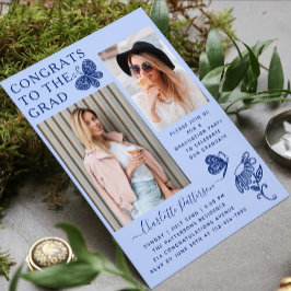 Convite Festa de formatura de Fotografia de Borboleta Azul