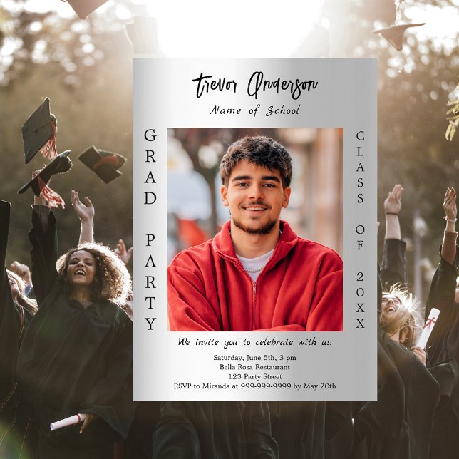 Convite Festa de formatura de fotografia de prata de 2025 (Criador carregado)