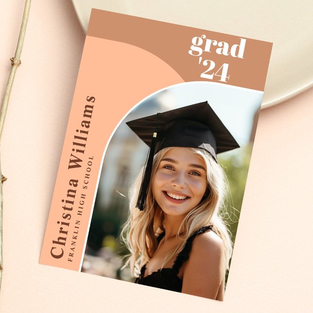 Convite Festa de formatura de Fotografia em Arch Elegante (Elegant Arch Photo High School Graduation Party Invitation)