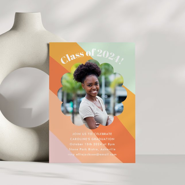 Convite Festa de formatura de Fotografias com Faixa Laranj (Criador carregado)