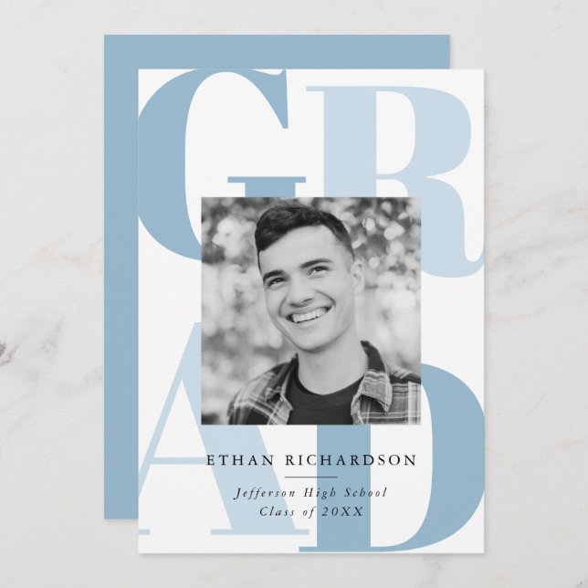 Convite Festa de formatura de Fotografias com Formando Azu (Frente/Verso)