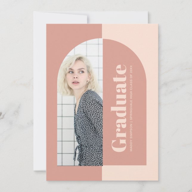 Convite Festa de formatura de Fotografias de Arco Rosa Man (Frente)