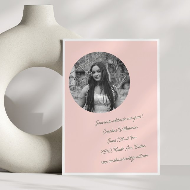 Convite Festa de formatura de Fotografias de Coquetes Rosa (Criador carregado)