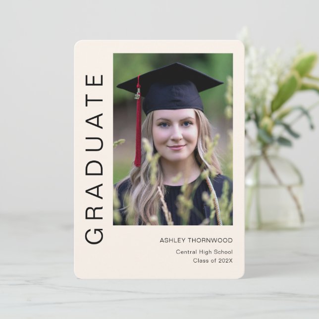 Convite Festa de formatura de Fotografias de Formando Mode (Em pé/Frente)