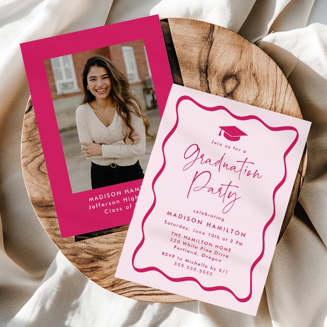 Convite Festa de formatura de Fotografias de Frame de Onda (Criador carregado)