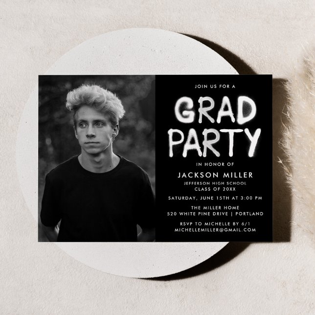 Convite Festa de formatura de Fotografias de Pintura Branc (Criador carregado)