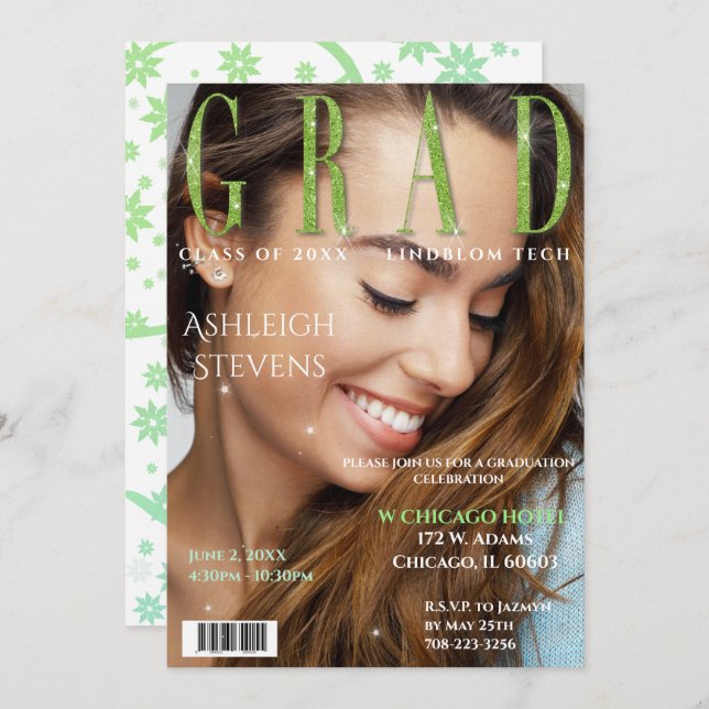 Convite Festa de formatura de Fotografias do Cobrir da Rev (Frente/Verso)