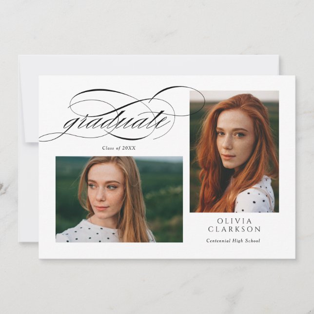 Convite Festa de formatura de Fotografias do Código QR 3 d (Frente)