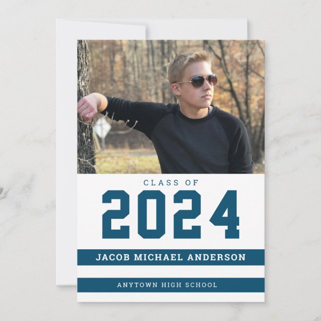 Convite Festa de formatura de Fotografias do Esportes Blue (Frente)