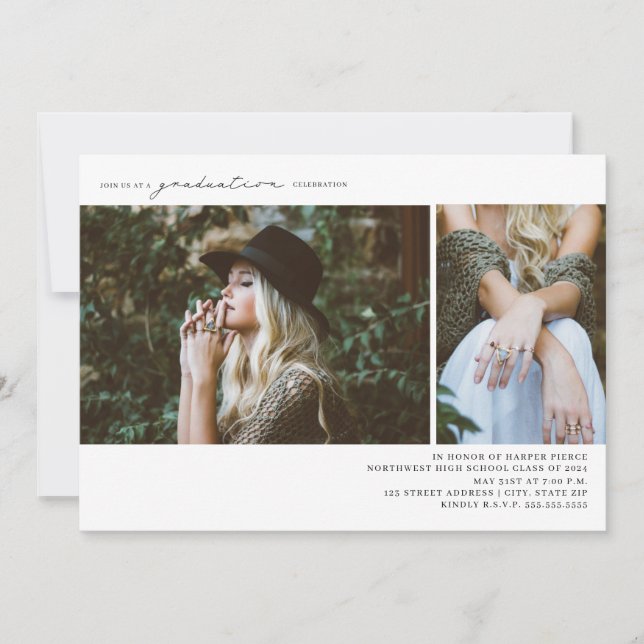 Convite Festa de formatura de Fotografias do Line Art 2 (Frente)