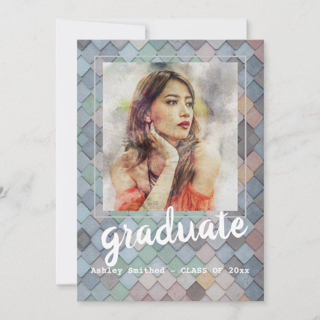 Convite Festa de formatura de Fotografias do Rosa Moderno (Frente)