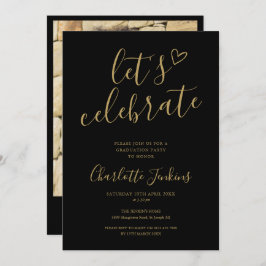 Convite Festa de formatura de Fotografias do Script Dourad