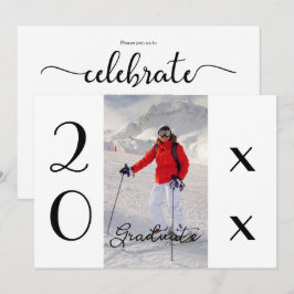 Convite Festa de formatura de Fotografias do Script Modern