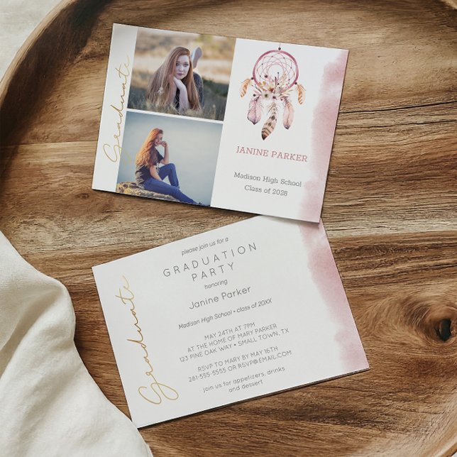 Convite Festa de formatura de Fotografias do Sonho Rosa Bo (Criador carregado)