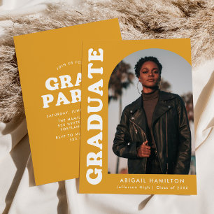 Convite Festa de formatura de Fotografias Laranja Amarelo 