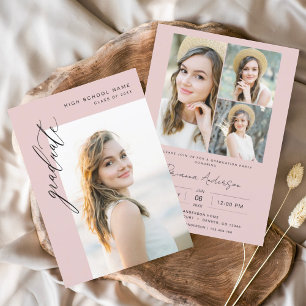 Convite Festa de formatura de Fotografias Mínima Rosa Mode