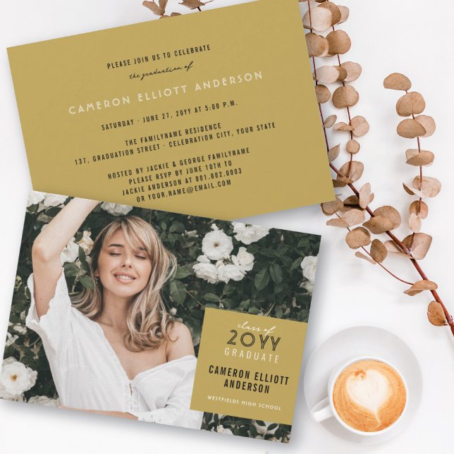 Convite Festa de formatura de Fotografias Mínima Simples Q (Criador carregado)