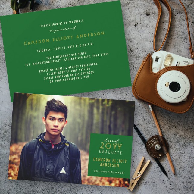 Convite Festa de formatura de Fotografias Mínima Simples Q (Criador carregado)