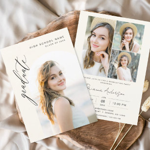 Convite Festa de formatura de Fotografias Neutra Moderna e