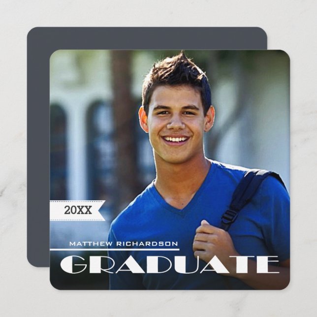 Convite Festa de formatura de Fotografias Personalizada (Frente/Verso)