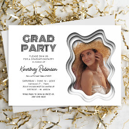 Convite Festa de formatura de Fotografias Pretas de Onda R