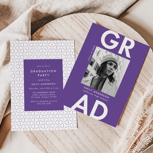 Convite Festa de formatura de Fotografias Roxas de Formand (Criador carregado)