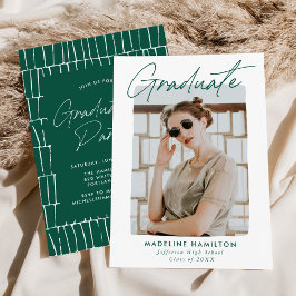 Convite Festa de formatura de Fotografias Verde do Script 