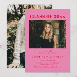 Convite Festa de formatura de Fotografias Vermelha Cor-de-