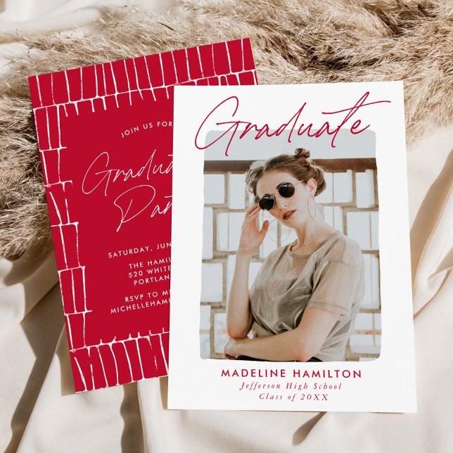 Convite Festa de formatura de Fotografias Vermelhas do Scr (Criador carregado)