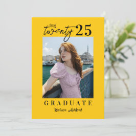 Convite Festa de formatura de Fotos Amarelo de Script Mode