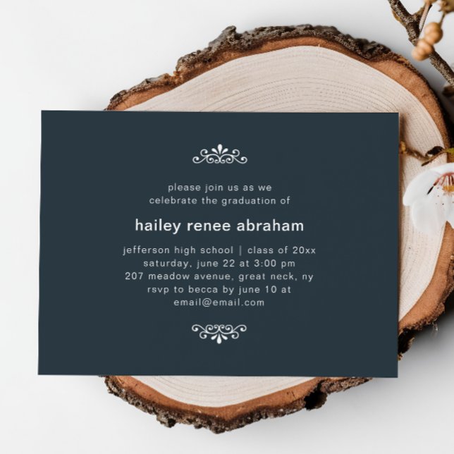 Convite Festa de formatura de Fotos Azul e Branco (Criador carregado)