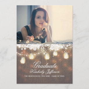 Convite Festa de formatura de Fotos da Luz de Jar Rústica