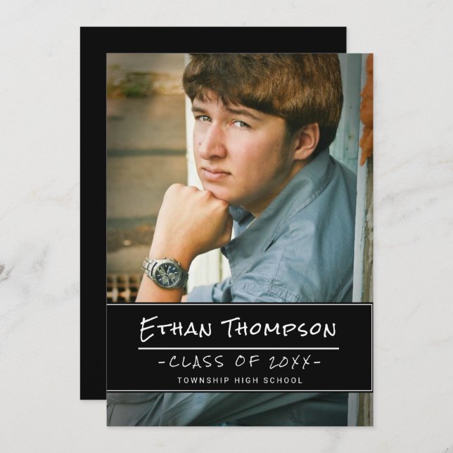 Convite Festa de formatura de fotos do Formando de Cara ca (Frente/Verso)