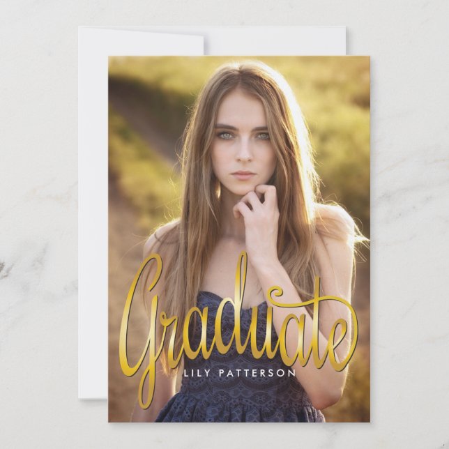 Convite Festa de formatura de fotos do Formando do Ouro (Frente)