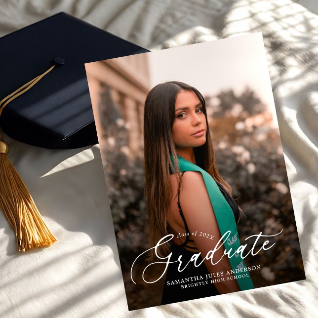 Convite Festa de formatura de Fotos do Script 2 Moderno (Criador carregado)