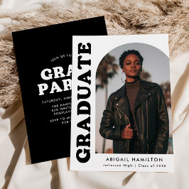 Convite Festa de formatura de fotos em branco e preto do a
