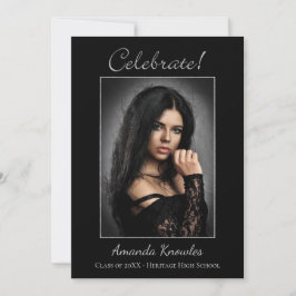 Convite Festa de formatura de fotos em preto e branco impr