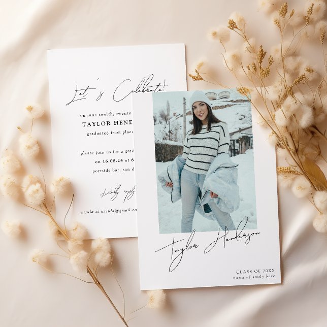 Convite Festa de formatura de fotos mínima do Formando (Criador carregado)