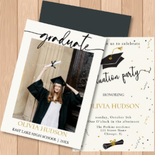 Convite Festa de formatura de fotos minimalista do Announm