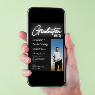 Convite Festa de formatura de fotos neoplásicas na parede 