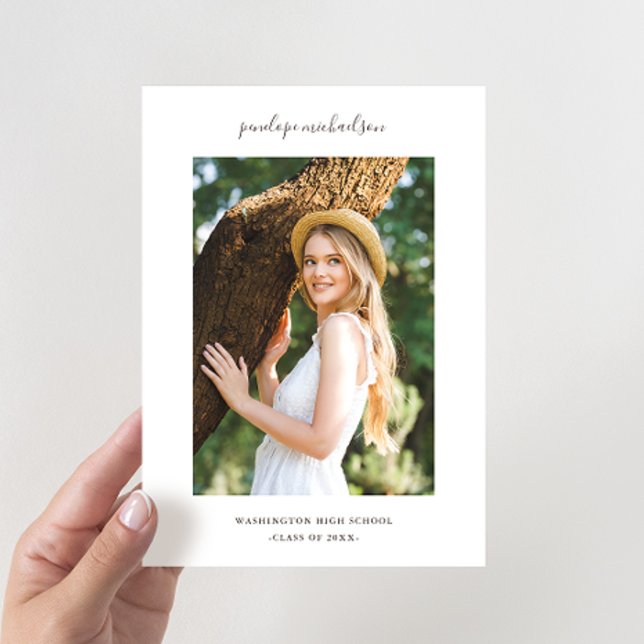 Convite Festa de formatura de fotos simples e mínima (Criador carregado)