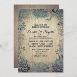 Convite Festa de formatura de madeira rústica dos