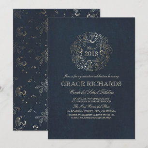 Convite Festa de formatura de Marinho da Vintage Dourada M