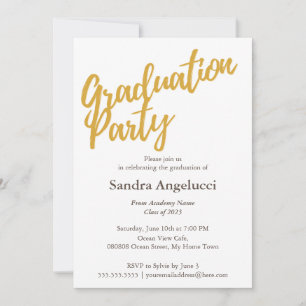 Convite Festa de formatura de Ouro Moderno Elegante