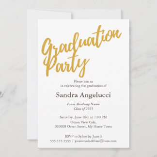 Convite Festa de formatura de Ouro Moderno Elegante