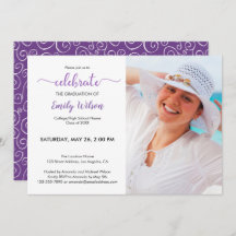 Festa de formatura de Padrão de Foto Violeta do fo