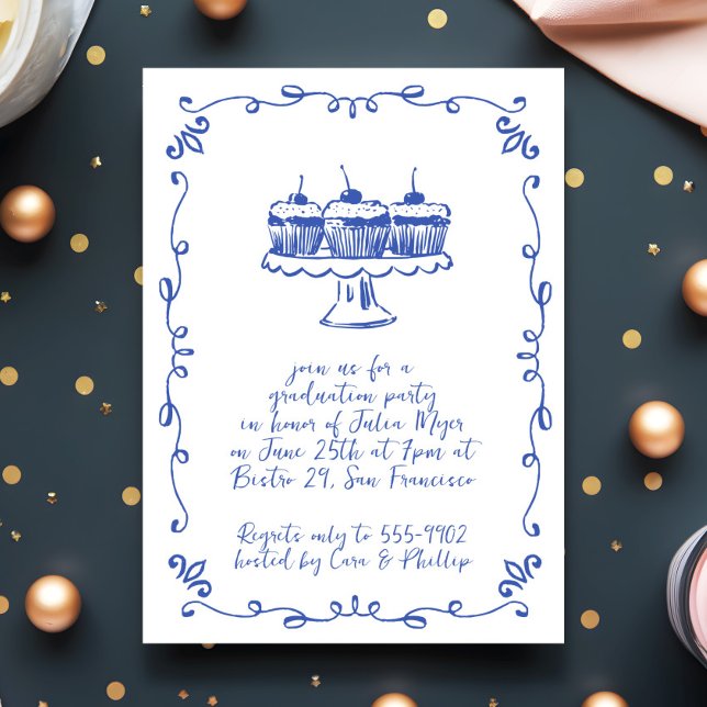 Convite Festa de formatura de porta branca moderna do Cupc (Criador carregado)