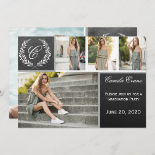 Convite Festa de formatura de quadro monograma